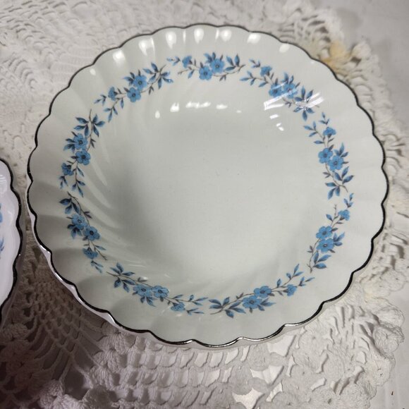 Johnson Bros. Dessert Bowls Ironstone Set of 2 White with Blue Floral Pattern - Picture 9 of 11